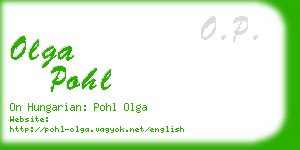 olga pohl business card